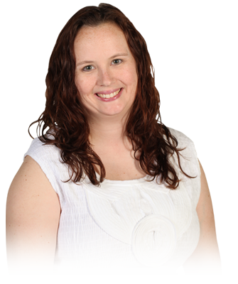 Headshot of Barbara Casey in a white dress